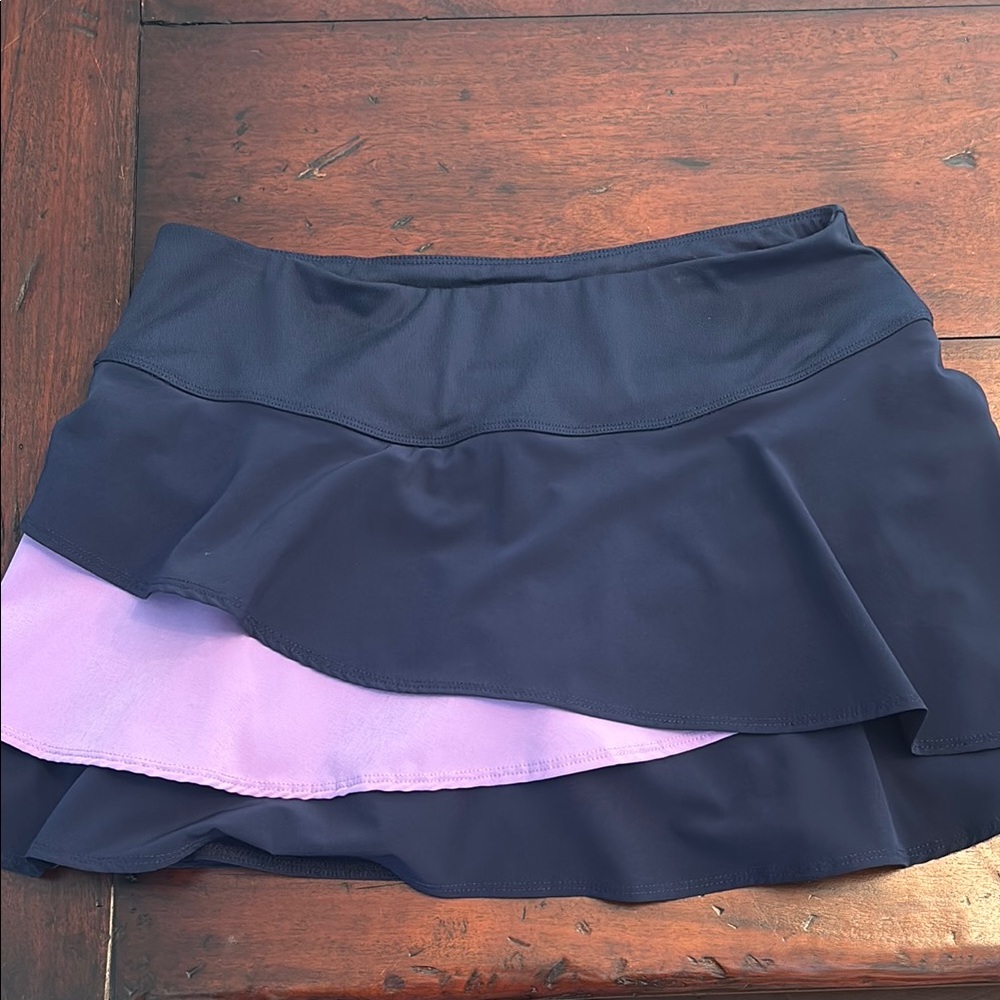 Elegant Blue and Purple Layered Skirt